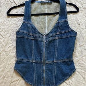 Lioness Denim Blue Zip-Up Blouse